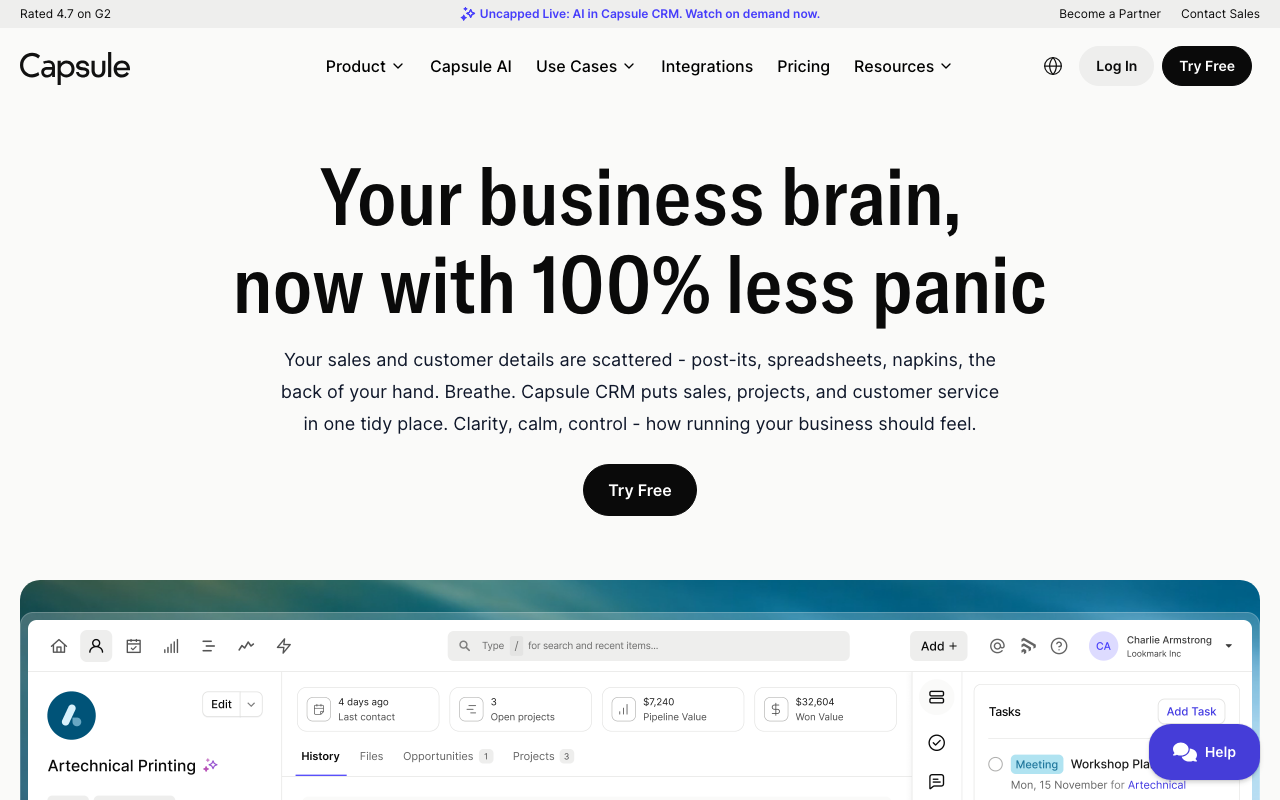 Capsule — Simple CRM that growing teams actually use
